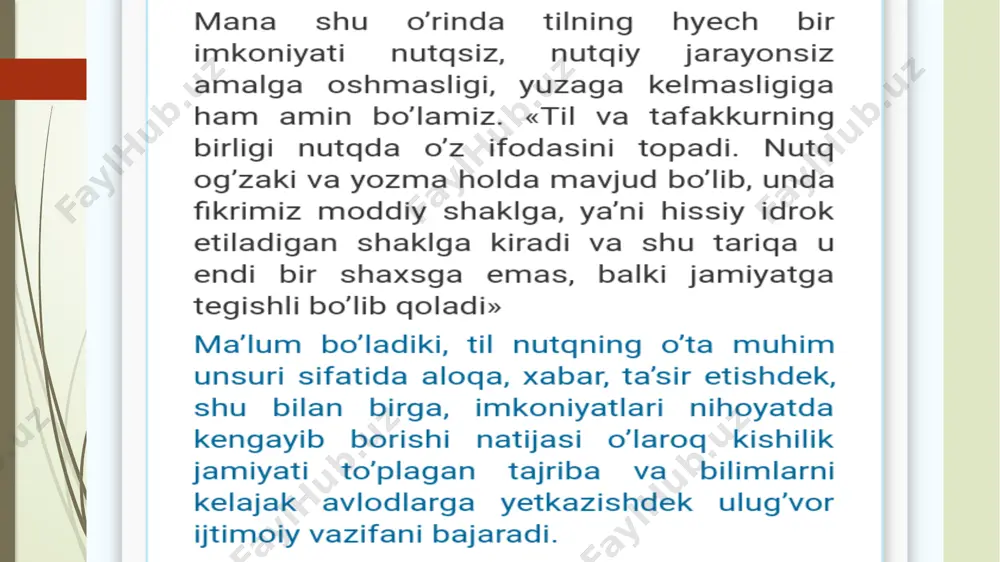 mavzu; til tafakkur quroli va muomala vositasi - Page 5