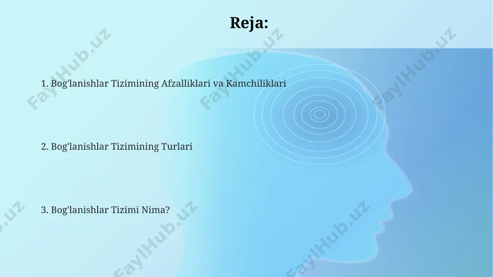 lar turi va xususiyatlari ip-manzillar, mac-manzillar va port raqamlari kabi 3 ta asosiy identifikatorlar tarmoqdagi qurilmalar orasidagi ma'lumot almashinuvini boshqarishda muhim rol o'ynaydi. bog'lanishlarni topologiyasi yulduzsimon, halqa, shina va daraxtsimon kabi 4 ta asosiy turga bo'linadi, har biri o'ziga xos afzalliklari va kamchiliklariga ega. bog'lanishning tezligi, kengligi va ishonchliligi kabi uchta muhim parametri mavjud bo'lib, ular tarmoq samaradorligiga bevosita ta'sir ko'rsatadi. masalan, 1 gbps dan yuqori tezlikli bog'lanishlar yuqori samaradorlikni ta'minlaydi. bog'lanishlar tizimi nima? ushbu tizim, protokollar, kabel turlari (masalan, simsiz yoki optik tolali), kommutatorlar, marshrutlagichlar kabi komponentlarni o'z ichiga oladi va ma'lumot uzatish tezligi (masalan, gigabit yoki terabit) bilan belgilanadi. bog'lanishlar tizimining ishlash samaradorligi, tarmoq topologiyasi (masalan, yulduzsimon, halqa yoki avtobus), bandwidth va kechikish kabi parametrlar bilan o'lchanadi va 5 ta asosiy qatlamdan iborat bo'lishi mumkin. bog'lanishlar tizimi, ma'lumotlarning 2 yoki undan ortiq qurilmalar o'rtasida uzatilishi va almashinuvi uchun ishlatiladigan infratuzilmani o'z ichiga oladi, masalan, 1000 dan ortiq kompyuterlarni …