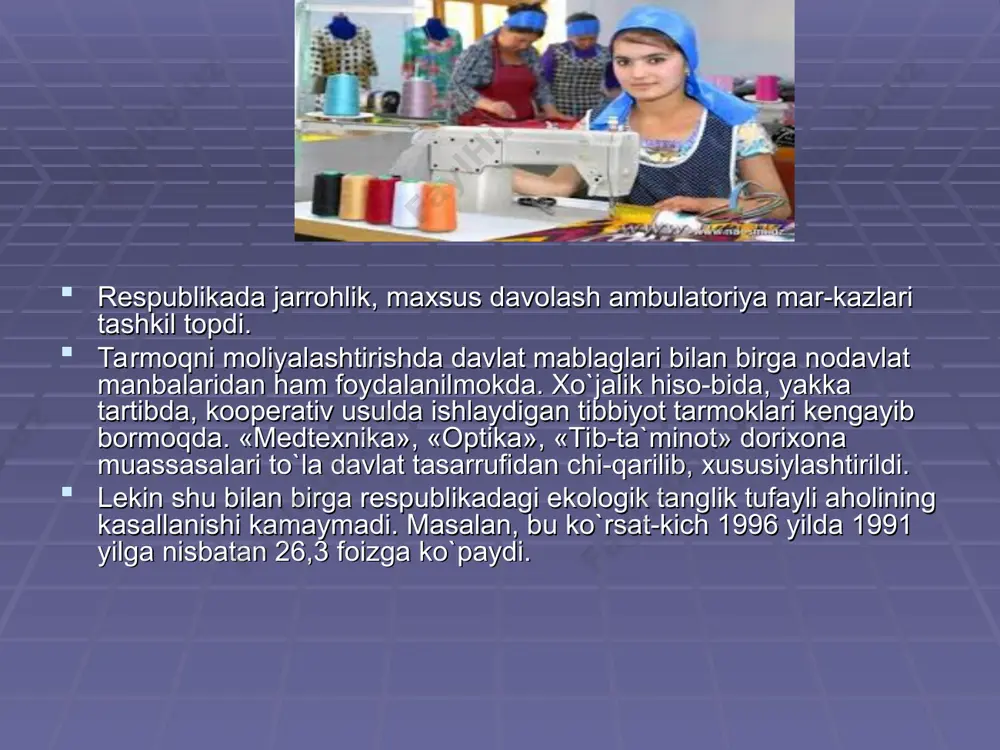ida respublikada 743 ta umumta`lim maktabi faoliyat ko`rsatdi, shu jumladan, ayrim fanlarni chuqurlashtirilgan holda o`qitiladigan maktablar 1991 yilda 31 ta bo`lgan bo`lsa. 1996 yilda 169 taga yetdi, liiyey va gimnaziyalar 19 taga yetdi. o`tgan yilning o`zida o`quvchilar soni 1743 nafarga ko`paydi.