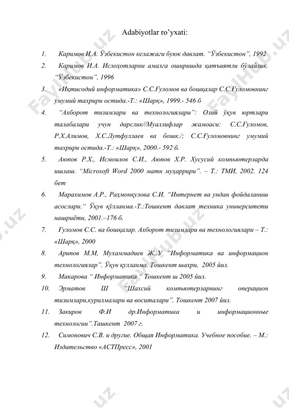 windows operatsion tizimi haqida umumiy tushunchalar. windows ning ishlash shartlari - Page 5