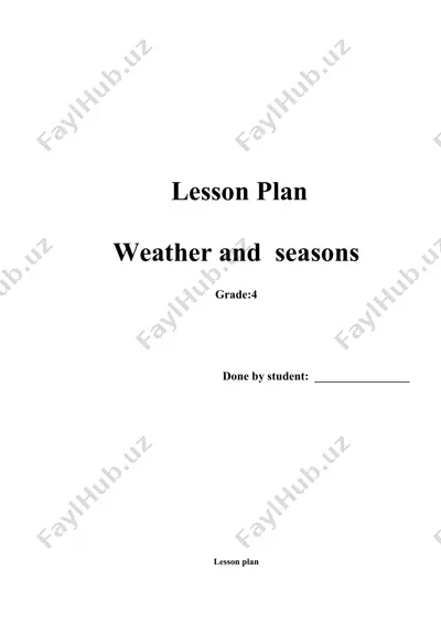 lesson plan: weather and seasons for 4th grade english language — DOCX