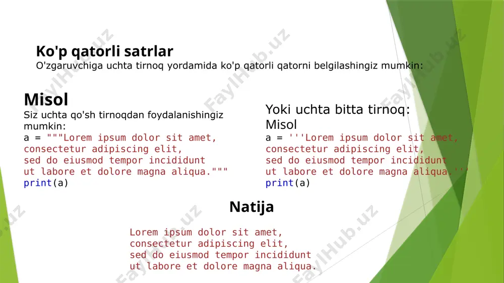 satrlar bilan ishlash - Page 3