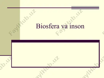 biosfera va inson — PPT