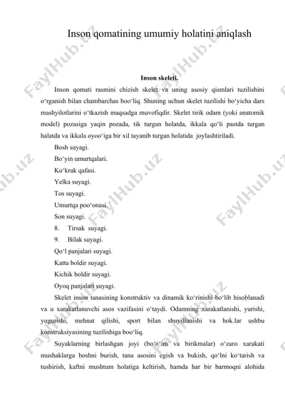 inson qomatining umumiy holatini aniqlash — DOC
