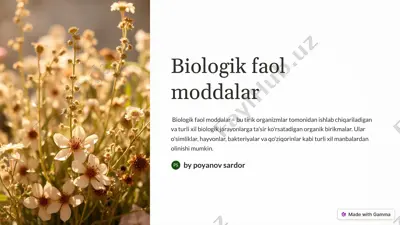 biologik faol moddalar — PDF