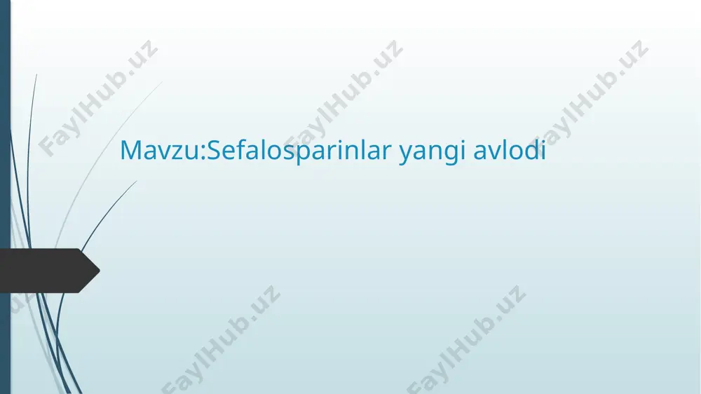 hlab chiqaruvchilarga nisbatan yuqori faollikka egalar. bakteroidlarga arzimaydigan ta'sir ko‘rsatadilar qo'llanilishi : yuqorinafas yo'llari, siydik, o't safro, qorin soxasi, teri, suyak, bo'g'imlar, yurakning infektsion kasalliklarida. so'zak, kuyish va xirurgik aralashuvlarda infektsiyani oldini olish uchun. meningit va yashil kokk tayoqchalariga qarshi qo'llaniladi. nojo'ya ta'sirlari: qon ketish xavfi, gemato-, nefro-, neyro-, gepatotoksik ta'silari bor, allergik r-yalar, penitsillin b-n kechuvchi allergiyalar, maxalliy ta'sirlantiruvchi xossa (sefalotin). shu sabab-li m/i yuborilganda og'riq, infilratlar, v/o yuborilganda esa flebitlar yuzaga kelishi mumkin. gipoprotrombinemiya (sefoperazon va b.). superinfektsiya, ayniqsa ko'k yiring tayoqchasiga. ichilganda dispeptik buzilishlar qarshi ko'rsatmalar: epilepsiya, jigar va buyrakning o'tkir yetishmovchiligi, xomiladorlik, emizish davri. sefazolin na- tuzi. sefalosporinlar 1-avlodiga mansub. bakteritsid ta’sirga ega h-ra devori biosintezini ingibirlaydi mikroorganizmlar chaqirgan infeksion yallig’lanish kasalliklariga qarshi ishlatiladi yuqori va quyi nafas yo’llari, siydik va o’t-safro chiqarish yo’llari, kichik chanoq a’zolari, teri va yumshoq to’qimalar, suyaklar va bo’g’imlarning kasalliklari sepsis, endokardit,peritonit, o’rta otit, osteomiyelit, mastit, jarohatlar, kuyishlar va operatsiyadan k-ngi …