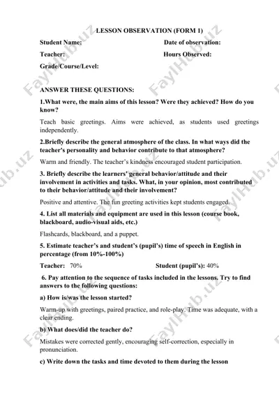 lesson observer — DOCX