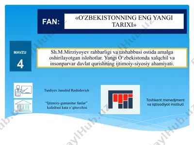 o‘zbekistonning eng yangi tarixi — PPTX