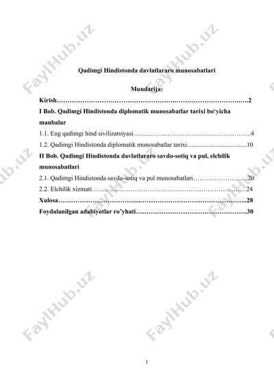 qadimgi hindistonda davlatlararo munosabatlari — DOCX
