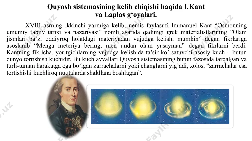quyosh sistemasining kelib chiqishi haqida hozirgi zamonaviy qarashlari - Page 5
