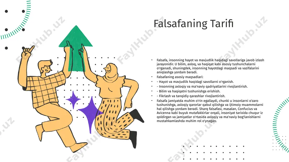 i va ijtimoiy masalalarni yechishda yo'l ko'rsatadi. globalizatsiya va falsafa sharq falsafasi globalizatsiya jarayonida o'ziga xos o'rin egallaydi. u turli madaniyatlar o'rtasida muloqot va hamkorlikni rivojlantirishga yordam beradi, bu esa iqtisodiy va ijtimoiy taraqqiyotning yangi imkoniyatlarini ochadi. zamonaviy sharq falsafasi: kirish zamonaviy sharq falsafasi, uning asosiy tamoyillari va yo'nalishlari haqidagi qisqacha ma'lumot. bugungi kunda sharq falsafasi bir necha muhim yo'nalishlarga ega: 1. **mantiq va metodologiya**: sharq falsafasi mantiqiy fikrlash va ilmiy usulni rivojlantirishga katta ahamiyat beradi. 2. **etika va axloq**: ahamiyatli falsafiy yo'nalishlardan biri, inson axloqi va ijtimoiy mas'uliyatni o'rganishga bag'ishlangan. 3. **diniy va mistik falsafa**: diniy falsafalar, masalan, sufi fikrlari, sharq falsafasining ajralmas qismidir. 4. **ijtimoiy va siyosiy falsafa**: sharq madaniyatida ijtimoiy adolat va siyosiy tizimlarning o'zaro aloqasi hamda ularning rivojlanishi muhim o'rin tutadi. zamonaviy sharq falsafasi, qadimiy an'analarning zamonaviy dunyo bilan qanday uyg'unlashishini ko'rsatadi. shuningdek, ibn sino, al-farobi va al-g'azzoli kabi muhim shaxslar sharq falsafasining rivojlanishida muhim rol …