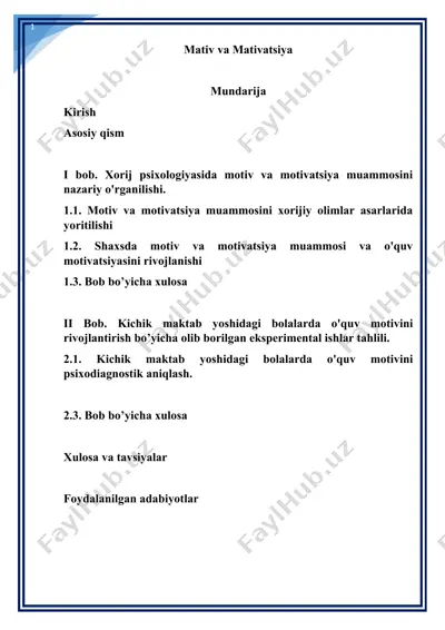 motiv va mativatsiya — DOCX