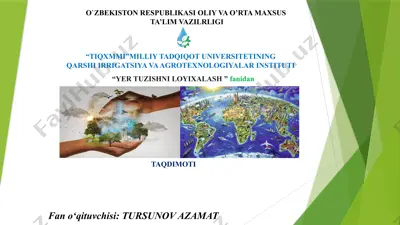 “yer tuzishni loyihalash” fanidan taqdimot — PPTX