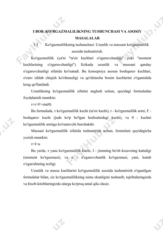 ssani ko'rgazmalilik asosida tushuntirish uchun "moment of inertia" (jismning bo'sh kesuvning kattaligi) va "angular acceleration" (o'zgaruvchanlik kutubining tezligi) xossalari bilan tanishish zarur. bu o'zgaruvchanlik kuchi, jismning biror bir nuqta yoki o'rtaning raqamini ifodalaydi va uning o'zgarishlarida massaning o'zgarishlariga olib keladi. ko'rgazmalilikning foydalari: ko'rgazmalilikning asosiy foydalari yorug'lik, yorqinlik, elektr va mekhanik texnikada, esa, transport vositalarining dizayni va ishlab chiqarishida. misol uchun, avtomobillarning yo'lga tortish kuchini oshirish uchun motor kuchini ko'rgazmalilikning barcha qonuniyatlaridan foydalanish mumkin. ko'rgazmalilikning nazariy asoslari: ko'rgazmalilikning nazariy asoslari, "torque" (moment kuchlarining kuchi), "lever arm" (ko'rgazmalilik armi), va "angle of force" (kuch burchagi) kabi omillar orqali ifodalangan. bu asoslar, asosiy formulalar va masalalar orqali o'rganiladi va amaliyotda qo'llaniladi. ko'rgazmalilikning tushunchasi va qonuniyatlari, insonlar uchun o'qituvchi va amaliyotda foydalanuvchilar uchun muhimdir, chunki ularning yordamida har xil materiallar va ob'ektlarning ko'rsatkichlari, xossalari va ko'rsatuvchilari o'rganiladi va aniqlanadi. ko'rgazmalilik fizikada bir ob'ektning qayta o'ziga yaqin bo'lgan harakatini o'rganishda keng qo'llaniladi. uzunlik va massa …