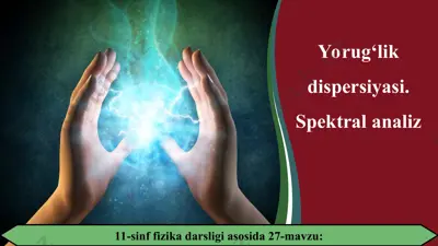 yorug‘lik dispersiyasi. spektral analiz 11-sinf — PPT