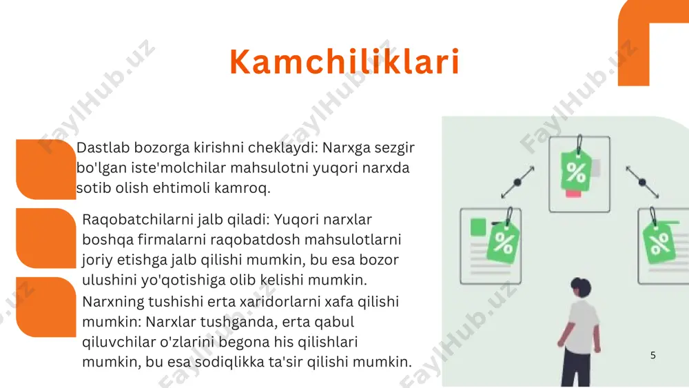 yorligiga mos kelmasa, juda yuqori yoki juda past bo'lishi mumkin. raqobatbardosh bozorlar uchun ideal emas: yuqori raqobatbardosh bozorda xarajat va narx qo'shilishi raqobatbardosh qolish uchun moslashuvchanlikni taklif qilmasligi mumkin. samaradorlikni pasaytiradi: kompaniyalarga xarajatlar qoplangani uchun ortiqcha marja qoplanadi, shuning uchun xarajatlarni minimallashtirish uchun kamroq rag'bat mavjud. kamchiliklari: 22 misollar: calle cualquiera 123, cualquier lugar restoranlar ko'pincha xarajatlar va foydani qoplaydigan menyu narxini belgilash uchun ingredientlar va mehnatning umumiy narxini hisoblab, xarajatlar qo'shimcha narxlardan foydalanadilar. 23 got a questions? kpi # 1 24 image9.png image10.svg image11.png image12.svg image13.png image14.svg image1.png image2.svg image3.png image4.svg image5.png image6.svg image7.png image8.svg image15.png image16.svg image17.png image18.png image19.png image20.svg image21.png image22.svg image23.png image24.png image25.svg image26.png image27.svg image28.png image29.png image30.svg image31.png image32.svg image33.png image34.png image35.svg image36.png image37.svg image38.png image39.png image40.svg image41.png image42.svg image43.png image44.svg image45.png image46.svg image47.png image48.svg image49.png image50.svg image51.png image52.svg image53.png image54.png image55.svg image56.png image57.svg image58.png image59.svg image60.png image61.png image62.png image63.svg image64.png image65.svg image66.png image67.png image68.svg …