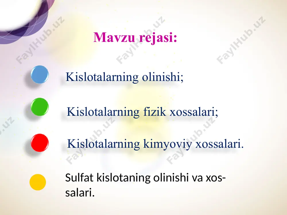 kislotalarning olinishi va xossalari (sulfat kislota) - Page 5