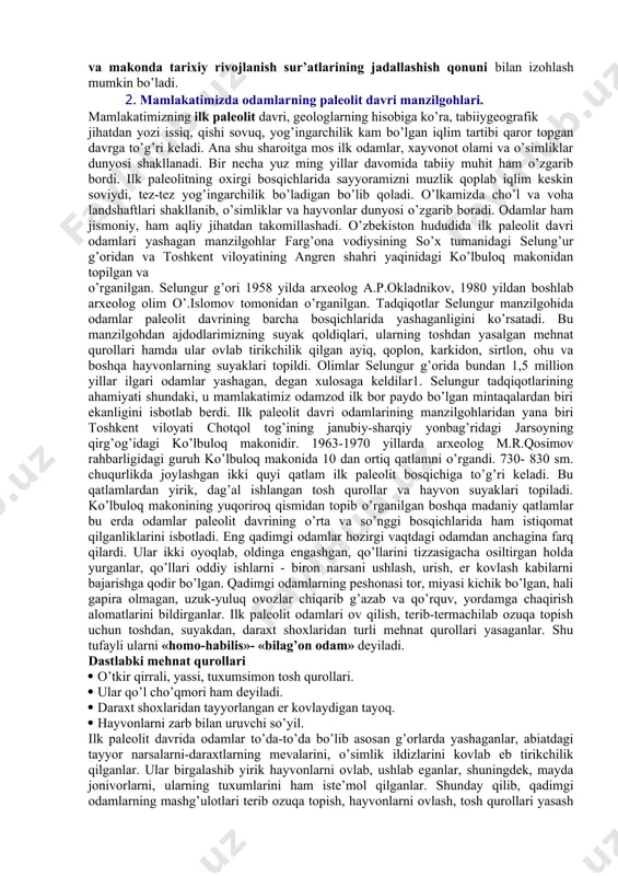 a, hayvonot olamidan odamzod dunyosiga o’sib chiqdi, deb ta’kidlaydi. jeyms manboddo odam oliy turdagi maymunsimon odamdan vujudga kelgan, degan g’oyani ilgari suradi. ingliz olimi charlz darvin evropalik arxeologlarning gibraltar qoyasi, germaniyaning neandertal vodiysi va avstriyadagi tadqiqotlarning natijalarini tahlil qilib, odamlarning ajdodlari daraxtda yuruvchi eng oliy turdagi maymunsimon odamlar /driopiteklar/ bo’lganligi haqidagi evolyutsion nazariyani ilgari suradi. u har qanday maymundan odam paydo bo’lmasligini, odamlarning ajdodlari bo’lmish driopiteklar allaqachon o’lib ketganligini ta’kidlaydi. shuningdek, odam har doim, hamma vaqt ongli bo’lgan, odam olloh tomonidan yaratilmagan, maymundan odam paydo bo’lishi mumkin emas, odam boshqa sayyoralardan kelgan degan rivoyatlar ham bor. demak, sayyoramizda odamzodning qachon va qanday paydo bo’lgani haqida aniq, uzil-kesil fikr yo’q deyish mumkin, bu muammoligicha qolmoqda. turli ixtisosdagi olimlar tomonidan olib borilayotgan tadqiqotlar uzoq o’tmishning sirli jarayonlariga yanada teranroq nazar tashlashga, kamtarona bilimlarimizni yanada oydinlashtirishga ko’maklashib boraveradi. hozircha fanda odamzod tabiatning bir qismi, u sayyoramizda taraqqiyotning ma’lum bosqichida vujudga keldi, kishilik jamiyati …