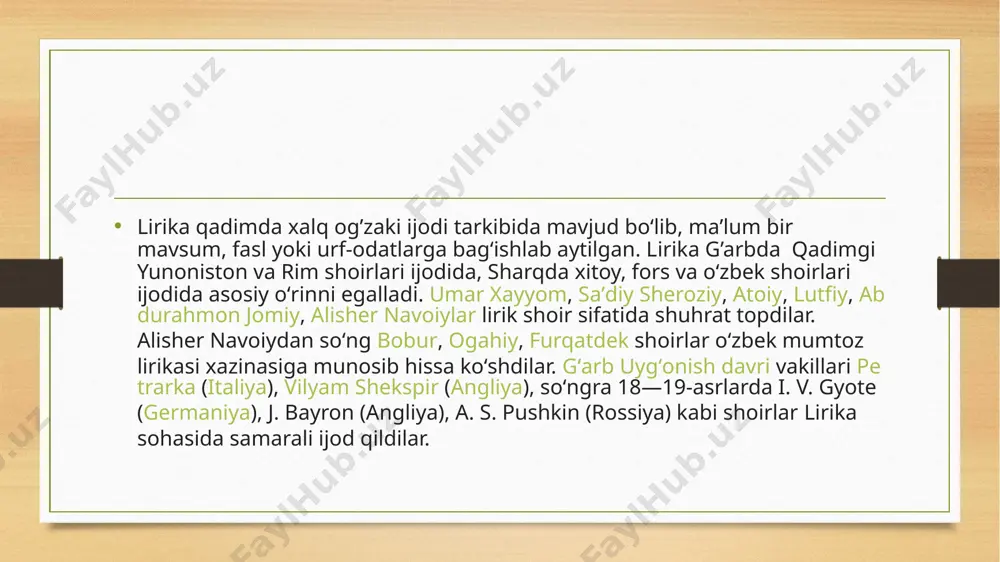taqdimot: mumtoz adabiyotning lirik janrlari - Page 5