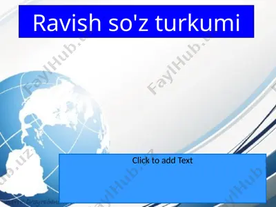 ravish so'z turkumi — PPTX