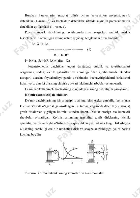 gʻimlari turlicha ta’sir qilib, dеtallarning oʻzarо jоylashishiga bоgʻliq. foydalaniladigan asosiy adabiyotlar va oʻquv qoʻllanmalar roʻyxati 1. dj fruden. handbook of modern sensors. – new yourk: sprinder verlag. 2005. 2. arxipov a.m., ivanov v.s., panfilov d.i. datchiki freescale semiconductor. 3. shipulin yu.g. элементы и устройства систем управления. конспект лекций. – ташкент: ташгту, 2017. – 280с 4. галиев а.л., галиева р.р., элементы и устройства автоматизированных систем управления. учеб. пособие. – россия: стерлитамак, 2008 -220 с. 5. клим ю.м. типовые элементы систем автоматического управления. – м: форум: инфра-м, 2004. -384 с. 6. бабиков м.а., косинский а.в. «элементы устройства автоматики»- м: выс.шк. 2005. 7. yusupbekov n.r, muxamedov b.i, gulomov sh.m. texnologik jarayonlarni nazorat qilish va avtomatlashtirish: texnika oliy oquv yurtlari talabalari uchun darslik. – t.: oʻqituvchi, 2011. -576b. image6.jpeg image7.jpg image8.jpg image9.png image10.jpg image11.jpg image12.jpg image13.jpg image14.jpg image1.jpg image2.jpg image3.jpg image4.jpg image5.jpeg