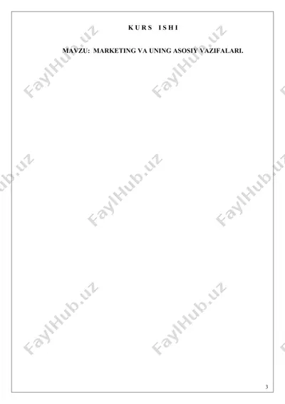 marketing va uning asosiy vazifalari — DOCX