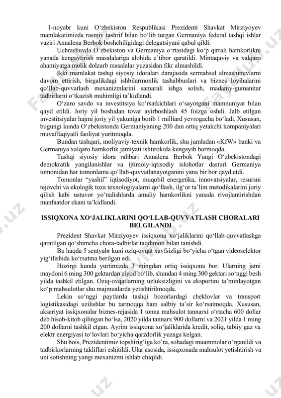savolga javob topish kerak. byudjetdan ajratilgan har bir so‘mning hisob-kitobini joyiga qo‘yish, imtiyozlarning samaradorligini oshirish zarur, – dedi shavkat mirziyoyev. shundan kelib chiqib, bosh vazir o‘rinbosari va moliya vaziriga barcha imtiyoz va subsidiyalarning natijadorligi ko‘rsatkichlarini belgilab, ulardan samarali foydalanish bo‘yicha qat’iy nazorat tizimini joriy etish topshirildi. hisob palatasida monitoring bo‘limi tashkil etib, imtiyozlar samaradorligini doimiy tahlil qilib borish vazifasi qo‘yildi. soliq va bojxona imtiyozlarini xatlovdan o‘tkazib, samarasizlarini bekor qilish, xorijiy va mahalliy investorlar uchun berilgan imtiyozlarni bir xillashtirish zarurligi ta’kidlandi. hududlar kesimida olganda, soliq imtiyozlarining 31 foizi toshkent shahriga to‘g‘ri kelmoqda. qoraqalpog‘iston respublikasi, jizzax, xorazm va surxondaryo viloyatlarining ulushi 2 foizdan oshmaydi. lekin surxondaryoning oltinsoy tumanida ham, toshkent shahrining mirobod tumanida ham tadbirkorlar uchun belgilangan talablar, soliqlar, imtiyozlar, subsidiya, kompensatsiya va preferensiyalar bir xil. shu bois davlatimiz rahbari soliq imtiyozlarini hududlarning rivojlanish darajasidan kelib chiqib belgilash bo‘yicha ko‘rsatma berdi. endi joylarga borib, manzilli qarorlar qabul qilib, imtiyozlardan to‘g‘ri foydalanib, chekka-chekka …