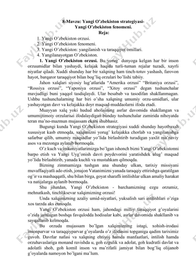 yangi o’zbekiston strategiyasi — DOCX