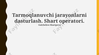 parallel jarayonlarni optimallashtirish — PPTX