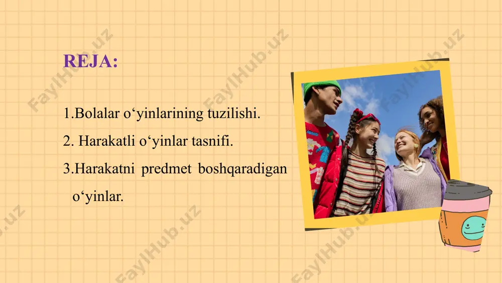 ‘yinchoqlarning aksariyatini bolalarning o‘zlari yasashgan, yo‘ngan, tikkan, xullas, tayyorlashgan. harakatni narsa boshqaradigan o‘yinlar silsilasini “besh tosh”, “to‘p tosh”, “ishti”, “hango‘z”, “kalpo‘sh to‘ppi”, “urib qochar”, “o‘rtada o‘tirish”, “oldim”, “kim echki?”, “tandir-mandir”, “to‘pdan saqlan”, “qalpoq tepdi”, “chillak”, “qol-qolak”, “baynol”, “laxtak va laxtakboz”, “o‘ra koptok”, “salavot”, “chillim kes”, “tizma”, “qocharma”, “jambul”, “quloq cho‘zma”, “ko‘zbog‘log’ich”, “podsho-vazir” va boshqalar tashkil etadi. bu o‘yinlarning har birida bir narsa, aytaylik, toshcha, koptok, qalpoq, chillak, ro‘mol va hokazolar harakatni yuzaga keltirishga xizmat qilishdan tashqari, o‘sha harakatni boshqarib turadi. xx asrning o‘rtalaridan e’tiboran zavod-fabrikalarda ishlab chiqarila boshlangan “madaniy” o‘yinchoqlar vositasida o‘ynash rusumga kira boshladi. futbol, voleybol, basketbol singari sport xarakteridagi o‘yinlarning tobora ommalasha borishi – bolalar o‘rtasidagi xalqona o‘yinlarni siqib chiqara boshladi. bunda o‘zbek xalq o‘yinlariga eskilik sarqiti qabilida qarashni targ‘ib qilgan sho‘ro mafkurasi ham ma’lum darajada hissa qo‘shdi. qolaversa, texnik tafakkur taraqqiyotiga monand “konstruktor”, aviaplanerchilik va boshqa shu xildagi o‘yinlarning bolalar faoliyatiga kirib borishi ular aqliy olamining o‘zgarishiga …