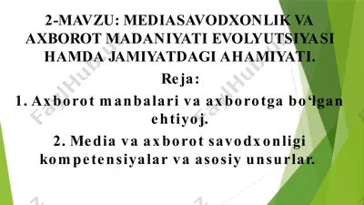 mediava axborot savodxonligi — PPTX