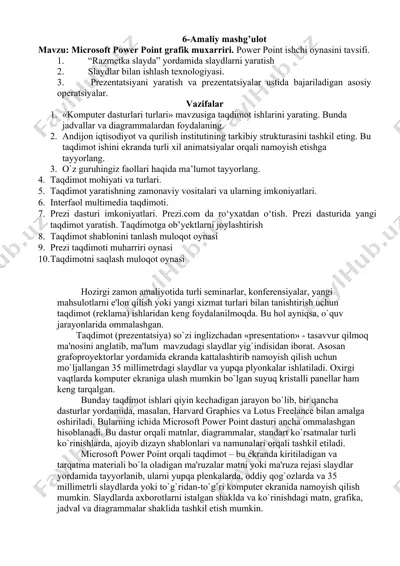 microsoft power point grafik muxarriri — DOCX