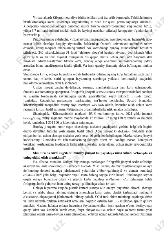 qiluvchi ahamiyatga ega. media literacy now loyihasi ommaviy axborot vositalarining salomatlikka ta’sirini aniqlash bo’yicha tadqiqot o’tkazdi vamediasavodxonlikni ushbu jarayonga aralashish strategiyasi deb belgiladi. chekish aqshda bevaqt o’lim holatlarining asosiy sabablaridan biridir va chekishdan vafot etganlarning 90 foizi chekishni o’smirlik davridan boshlagan. tadqiqotlar shuni ko’rsatdiki, oavdagi chekish bilan bog’liq xabarlar, jumladan, filmlar va reklama e’lonlaridagi personajlar- ning chekishi o’smirlar o’rtasida chekuvchilar sonini sezilarli tarzda ko’paytiradi. keyinchalik amalga oshirilgan loyihalar davomida ular shunday xulosaga kelganki, o’z ichiga mediasavodxonlikni qamrab oluvchi o’quv dasturi chekishga qarshi an’anaviy darslarga (ular samarali, ammo mediasavodxonlikni ko’zda tutmaydi) nisbatan ancha samarali bo’lib, o’quvchilarning chekishdan saqlanishlariga yordam beradi. ushbu ma’ruza chekish, alkogolli ichimliklarni va giyohvand moddalarni iste’mol qilish; semirish va to’yib ovqatlanmaslik; ruhiy salomatlik, uyquning buzilishi va akademik xarakteristikalar, internet va ijtimoiy tarmoqlarning ta’siri, shafqatsizlik va zo’ravonlik; yoshlar uchun jismoniy salomatlik obrazi kabi dolzarb masalalarni qamrab oladi. hisobotda mediaaxborotli iste’molning ushbu muammolarning avj olishiga ta’siri ko’rsatilgan va mas to’g’ri …