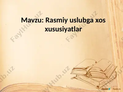 uslubiyat. rasmiy uslub. — PPTX