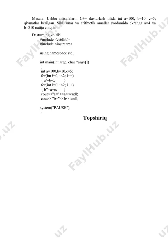 dasturlash tillarida ma'lumotlarning standart turlari - Page 5