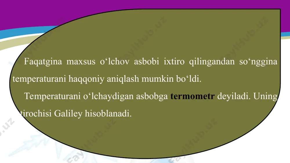 temperatura. termometrlar. jismning temperaturasini o‘lchash 6-sinf - Page 5