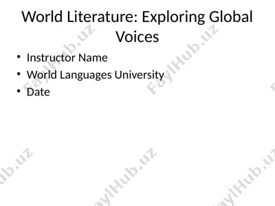 world's literature presentation — PPTX