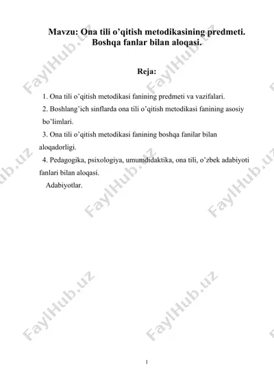 ona tili o'qitish metodikasi — DOCX