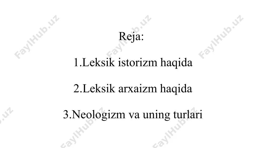 n faol qoʻllangan soʻzlar semantikasida torayish kuzatiladi. keng qoʻllanilmagan leksemalar iste’moldan chiqib arxaizmga aylanadi. bu jarayon tilning ichki qonuniyati asosida yuz beradi. so‘zlarning eskirishi ham ma’lum doiralarda bo‘lib o‘tadi. ma’lum bir so‘zlar qaysidir davrda eskirib, unga ehtiyoj tug‘ilganda yana tilda qo‘llanila boshlaydi. eskirgan leksika 2 turga ajratiladi: 1. tarixiy soʻzlar yoki istorizmlar. 2. arxaik soʻzlar yoki arxaizmlar. eskilik bo‘yog‘i bor til birligi arxaizm deyiladi (yunoncha arshaios – qadimgi). leksemalardagi turiga leksik arxizm deyiladi. o‘tmish voqeligini nomlash zaruriyati bilan hozirgi tilda ishlatilgan eski leksik birlik istorizm deyiladi (yunoncha historia - tekshirish, tadqiqot). ya’niki, istorizm yoki tarixiy so‘z hozir o‘zi ham, uning muqobili ham qo‘llanilmaydigan so‘zdir. istorizmlarni anglatgan ma'nosiga ko`ra bir necha guruhga ajratish mumkin: 1) sulolalar, tabaqalar nomini ifodalagan istorizmlar: xon, podshoh, cho`ri, kaniz, amir, hoqon; 2) mansab, amal nomlarini bildirgan istorizmlar: qushbegi, kutvol, qo`rboshi, devonbegi, to`qsoba, qorovulbegi, sarmunshiy, beklarbegi, eshikog`asi, shig`ovul, mirzaboshi, mirishkor, sarbahodir, tunqator, ponsod, mehtar, otaliq, dodxoh, salomog`asi, …