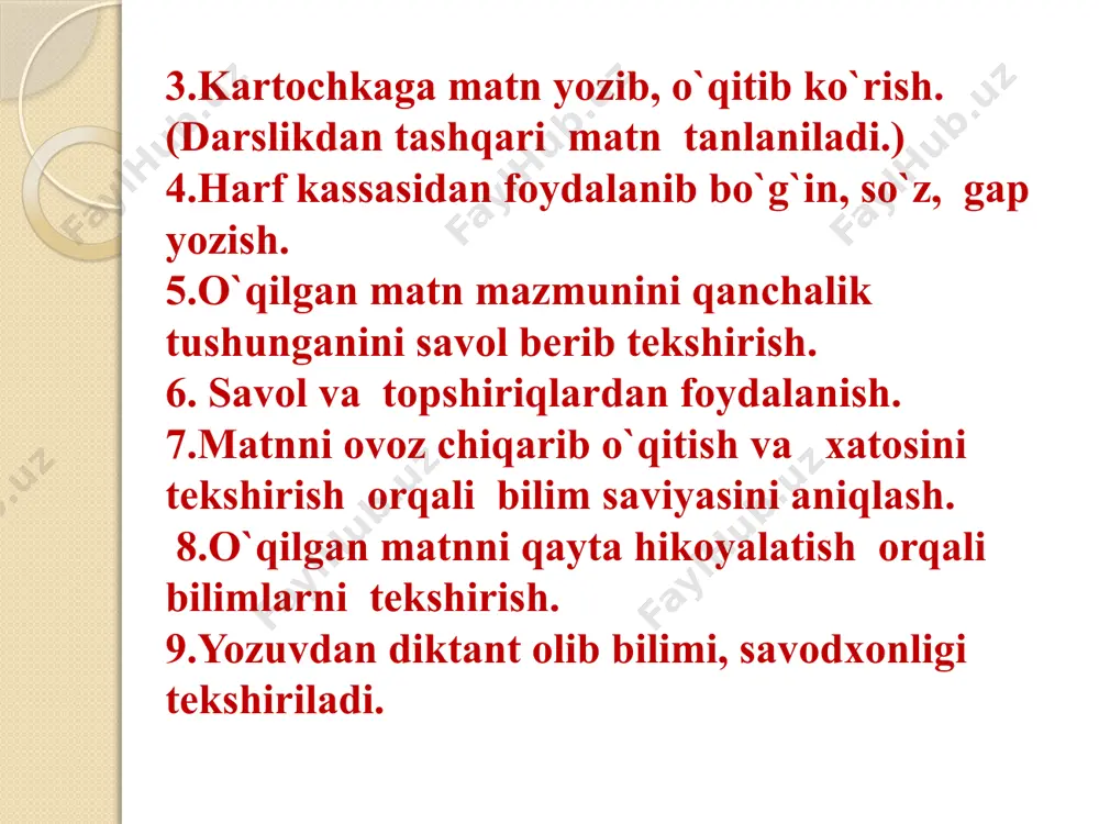 o‘quvchilarning bilim va ko‘nikmalarini tekshirish usullari - Page 3