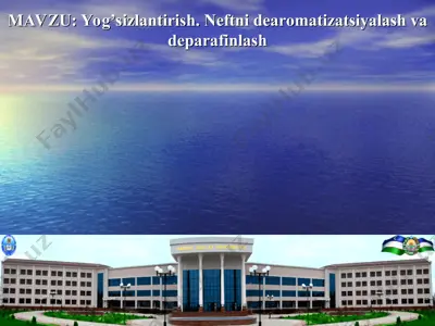 yog’sizlantirish. neftni dearomatizatsiyalash va deparafinlash — PPT