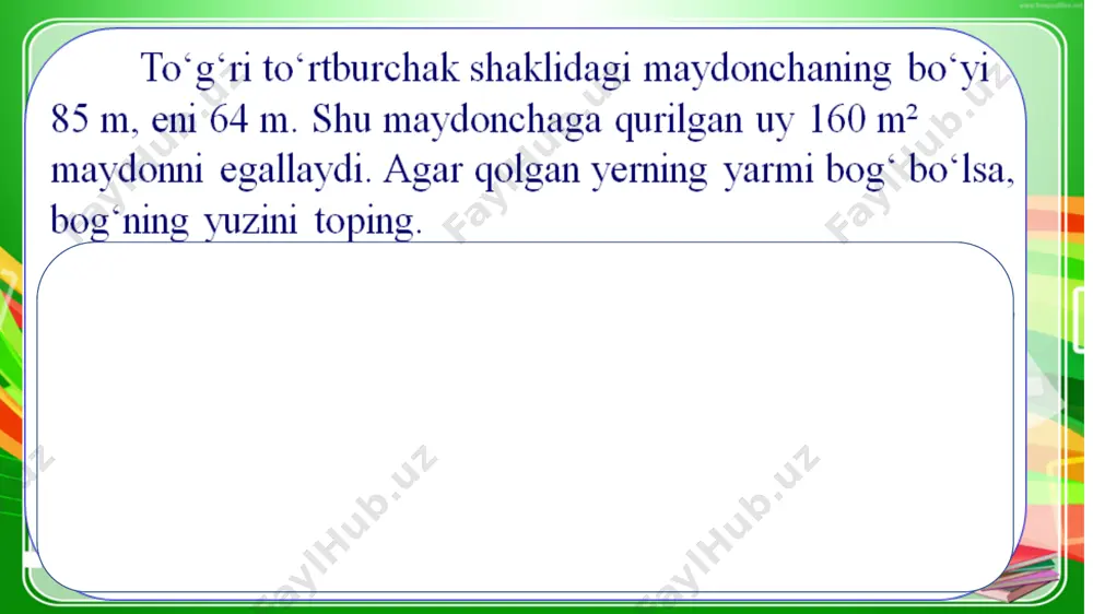 i. agar u bir mavsumda 1 500 000 so’m daromad olsa uning sof foydasi qancha? 4. tikuvchi bitta ko’ylakni 20000 dan tikadi. har bir ko’ylakka 7500 minglik bezak qo’ysa 3 ta ko’ylakni tikish uchun qancha pul sarflaydi va o’z xizmati uchun qancha foyda ko’radi? foydalanilgan adabiyotlar: m.i.jumayev. boshlang‘ich ta’limda matematika, (boshlang‘ich ta’lim bakalavriyat ta’lim yo‘nalishi talabalari uchun). toshkent-2023, 270 bet. abdullayeva b.s., sadikova a.v., muxitdinova m.n., toshpo‘latova m.i. matematika. tdpu. (boshlang‘ich ta’lim va sport-tarbiyaviy ish bakalavriyat ta’lim yo‘nalishi talabalari uchun darslik). toshkent-2014, 390 bet. l.p.stoylova, a.m.pishkalo boshlang’ich matematika kursi asoslari. "o’qituvchi", 2019. n.ya.vilenkin. matematika m., 2018. r.ibrohimov. matematikadan masalalar to’plami. t., 2015. e`tiboringiz uchun tashakkur! image1.jpeg image2.png image3.png image4.png image5.png image6.png image7.jpeg image8.jpeg /docprops/thumbnail.jpeg