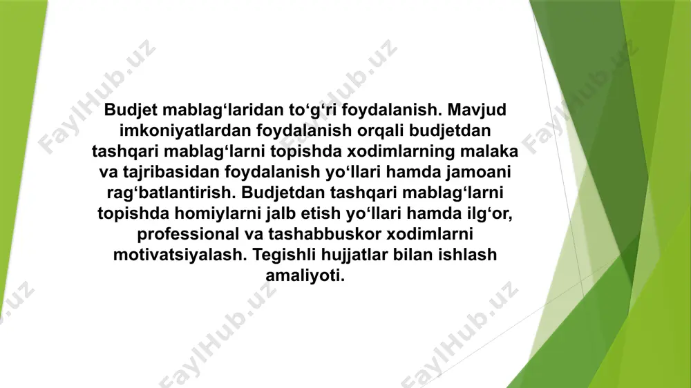 budjet va budjetdan tashqari mablagʻlarni topish va ragʻbatlantirishga yoʻnaltirish - Page 2