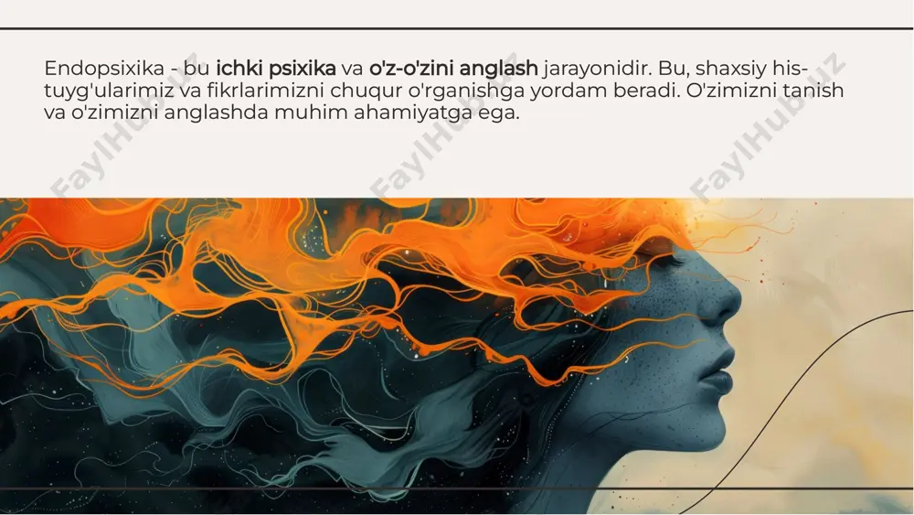 opsixika va ekzopsixikadan olingan yangi g'oyalar va tushunchalar hayotimizda o'zgarishlar kiritishi mumkin. o'zimizni va atrofimizni yanada chuqurroq tushunish uchun bu g'oyalarni qabul qilish muhimdir. endopsixika va ekzopsixikadan olingan yangi g'oyalar va tushunchalar hayotimizda o'zgarishlar kiritishi mumkin. o'zimizni va atrofimizni yanada chuqurroq tushunish uchun bu g'oyalarni qabul qilish muhimdir. yangi g'oyalaryangi g'oyalar shaxsiy qirralarimizni o'rganish jarayonida endopsixika va ekzopsixika o'rtasidagi bog'lanishni anglash muhimdir. ichki va tashqi omillar bizni shakllantiradi va rivojlantiradi. keling, bu sarguzashtni davom ettiraylik! shaxsiy qirralarimizni o'rganish jarayonida endopsixika va ekzopsixika o'rtasidagi bog'lanishni anglash muhimdir. ichki va tashqi omillar bizni shakllantiradi va rivojlantiradi. keling, bu sarguzashtni davom ettiraylik! xulosaxulosa 212-guruh kamolova marjona e'tiboringiz uchun rahmat! 212-guruh kamolova marjona e'tiboringiz uchun rahmat!