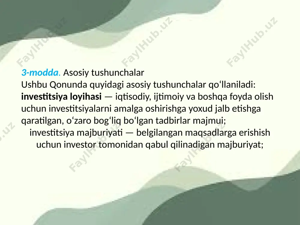 o'zbekiston respublikasining investitsiya to'g'risidagi qonunlari - Page 5