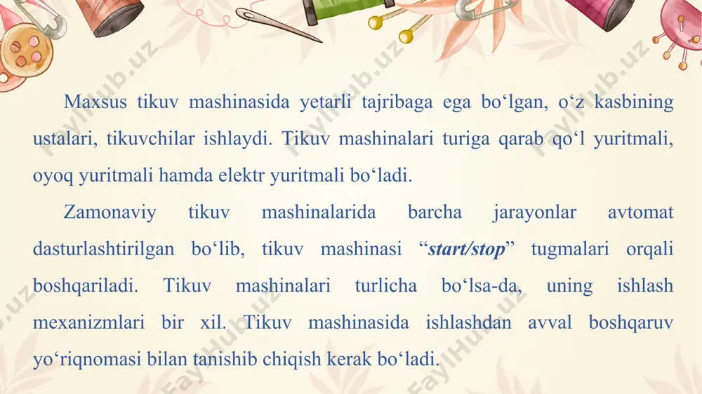 tikuv mashinasining turlari va tuzilishi 5-sinf - Page 4