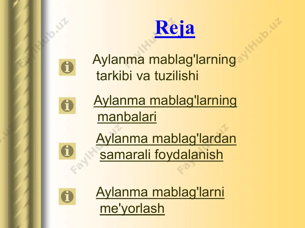 zahirada. joriy zahira. ikki ketma-ket etkazib berish o'rtasida moddiy resurslarni ishlab chiqarishni ta'minlash uchun mo'ljallangan. тз = рсут * ип bu yerda рсут - moddiy resurslarning o'rtacha kunlik iste'moli (so’mda.) ип – etkazib berish oralig'i(kunlarda) sug’rtalangan zahira. bu materialni etkazib berish vaqtining buzilishi etkazib beruvchiga bog'liq bo'lsa yaratiladi. сз = рсут * ипс * 0,5 transport zahirasi. bu etkazib berish vaqtining buzilishi transportni tashkil qilish bilan bog'liq bo'lsa, yaratiladi. u sug'urta aktsiyalariga o'xshash hisoblanadi.. трз = рсут * ипт * 0,5 tehnologik zahira. u kelib tushgan moddiy aktivlar texnologik jarayon talablariga javob bermasa va ishlab chiqarishga kirishdan oldin tegishli qayta ishlov berilsa. тех з = (тз + сз + трз) * ктех bu yerda ктех – tehnologik zahira koeffitsienti. masala moddiy resurslarni etkazib berish narxini aniqlang, agar o'n yillikda iste'mol xarajatlari ( цдек ) - 72 ming. so’m, etkazib berish oralig'i – 8 kun, sug’rtalangan zahira – 2 kun, transport …