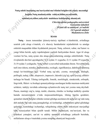nutq odobi va nutq madaniyati haqida taqdimot — DOCX