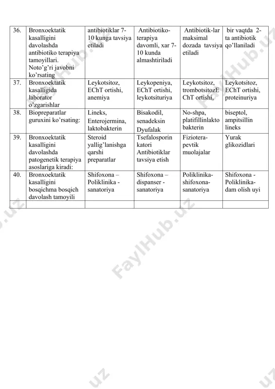 bronxoektatik kasallik haqida testlar - Page 5