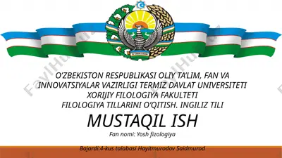 organizmni chiniqtirish — PPTX